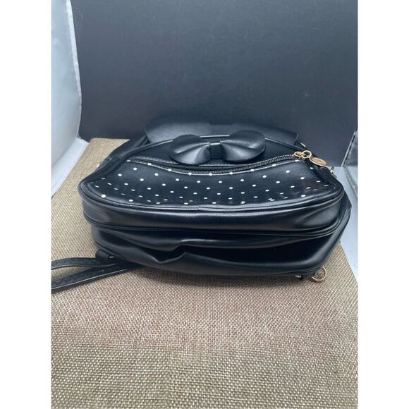 Little Minnie Mouse Bow Black Back Pack - Picture 7 of 8